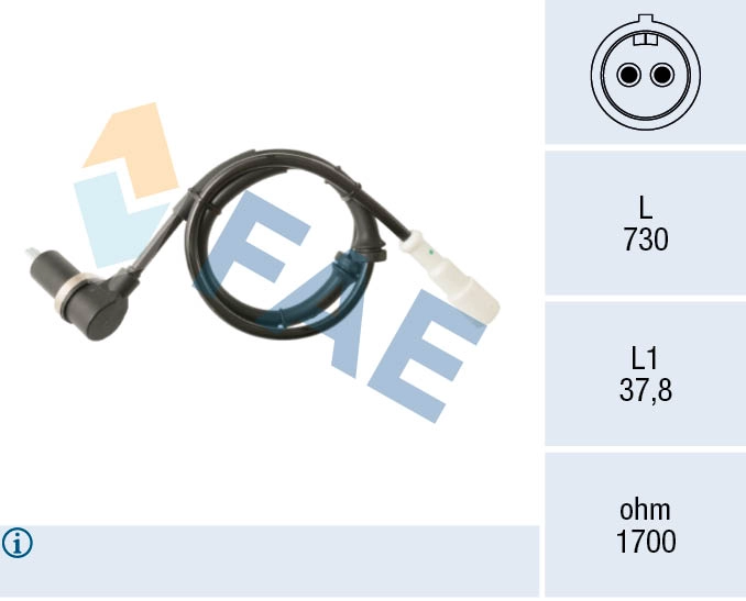 Capteur, vitesse de roue FAE 78587