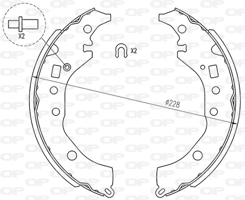 Jeu de mâchoires de frein OPEN PARTS BSA2261.00