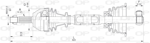 Arbre de transmission OPEN PARTS DRS6016.00