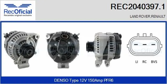 Alternateur RECOFICIAL REC2040397.1