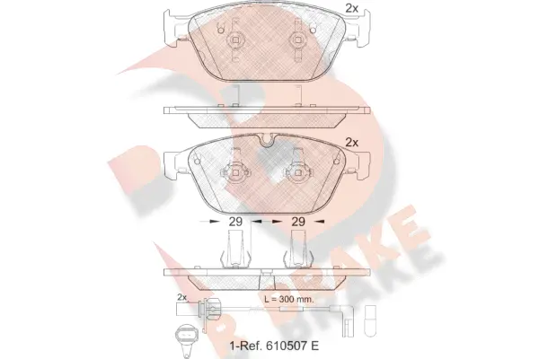 Kit de plaquettes de frein, frein à disque R BRAKE RB1994