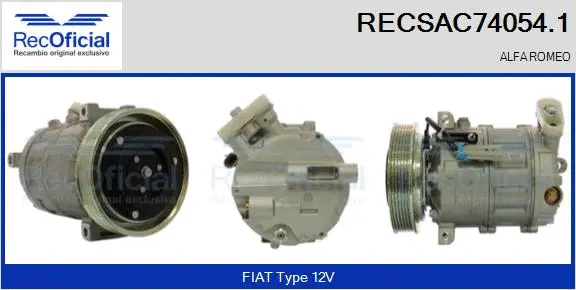 Compresseur, climatisation RECOFICIAL RECSAC74054.1