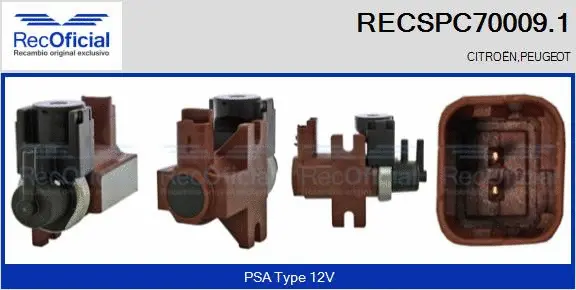 Transmetteur de pression, contrôle des gaz d'échappement RECOFICIAL RECSPC70009.1
