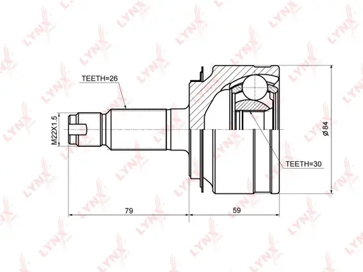 Jeu de joints, arbre de transmission LYNXAUTO CO-3669