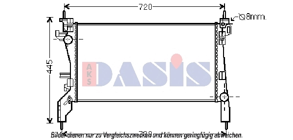 Radiateur, refroidissement du moteur AKS DASIS 060025N