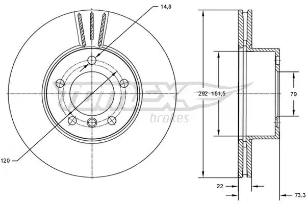 Disque de frein TOMEX Brakes TX 72-95