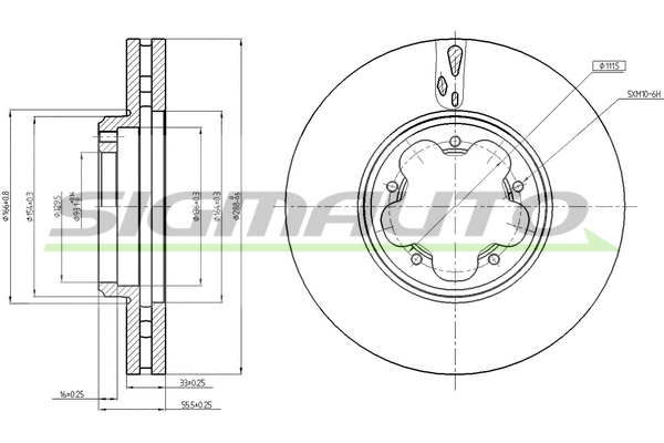 Disque de frein SIGMAUTO DBC469V