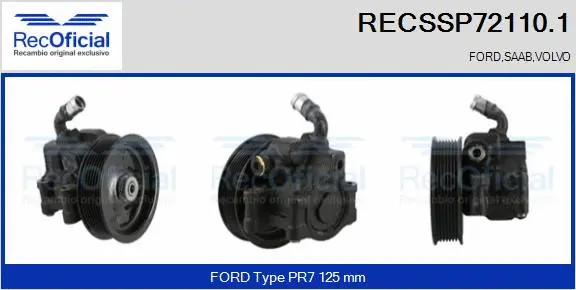 Pompe hydraulique, direction RECOFICIAL RECSSP72110.1