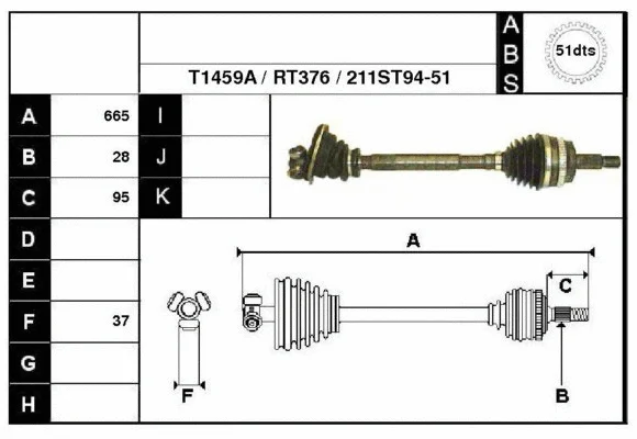 Arbre de transmission Technika 38211A