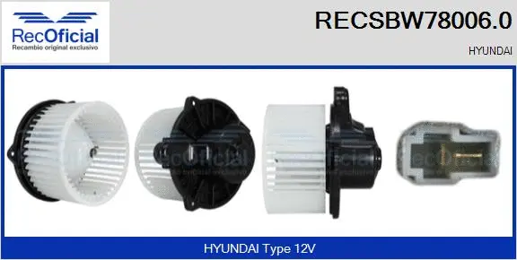 Pulseur d'air habitacle RECOFICIAL RECSBW78006.0