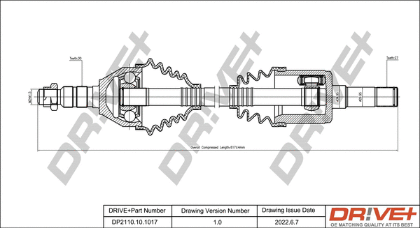 Arbre de transmission Dr!ve+ DP2110.10.1017