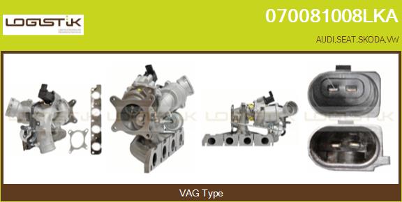Turbocompresseur, suralimentation LGK 070081008LKA