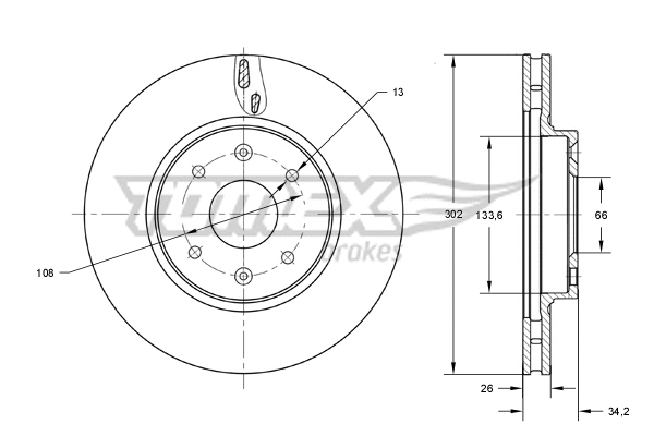 Disque de frein TOMEX Brakes TX 73-64