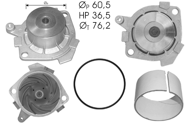 Pompe à eau, refroidissement du moteur TECDRIVE TPAE0284