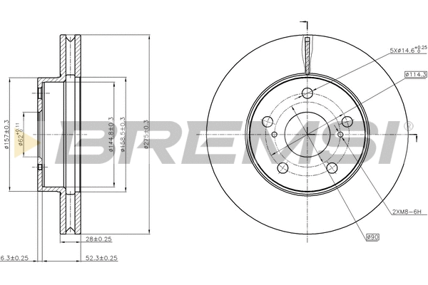 Disque de frein BREMSI CD8634V