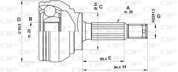Jeu de joints, arbre de transmission OPEN PARTS CVJ5391.10