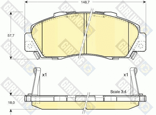 Kit de plaquettes de frein, frein à disque GIRLING 6131779