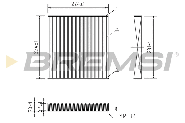 Filtre, air de l'habitacle BREMSI FC0849