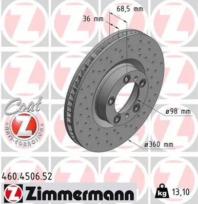 Disque de frein ZIMMERMANN 460.4506.52