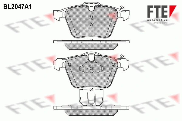 Kit de plaquettes de frein, frein à disque FTE 9010633