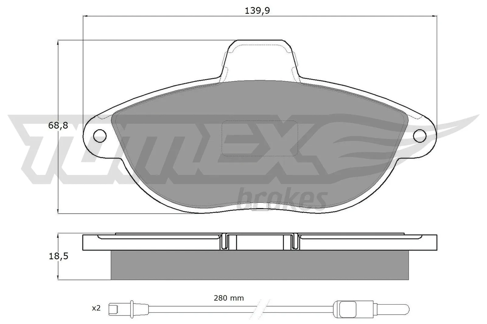 Kit de plaquettes de frein, frein à disque TOMEX Brakes TX 13-35