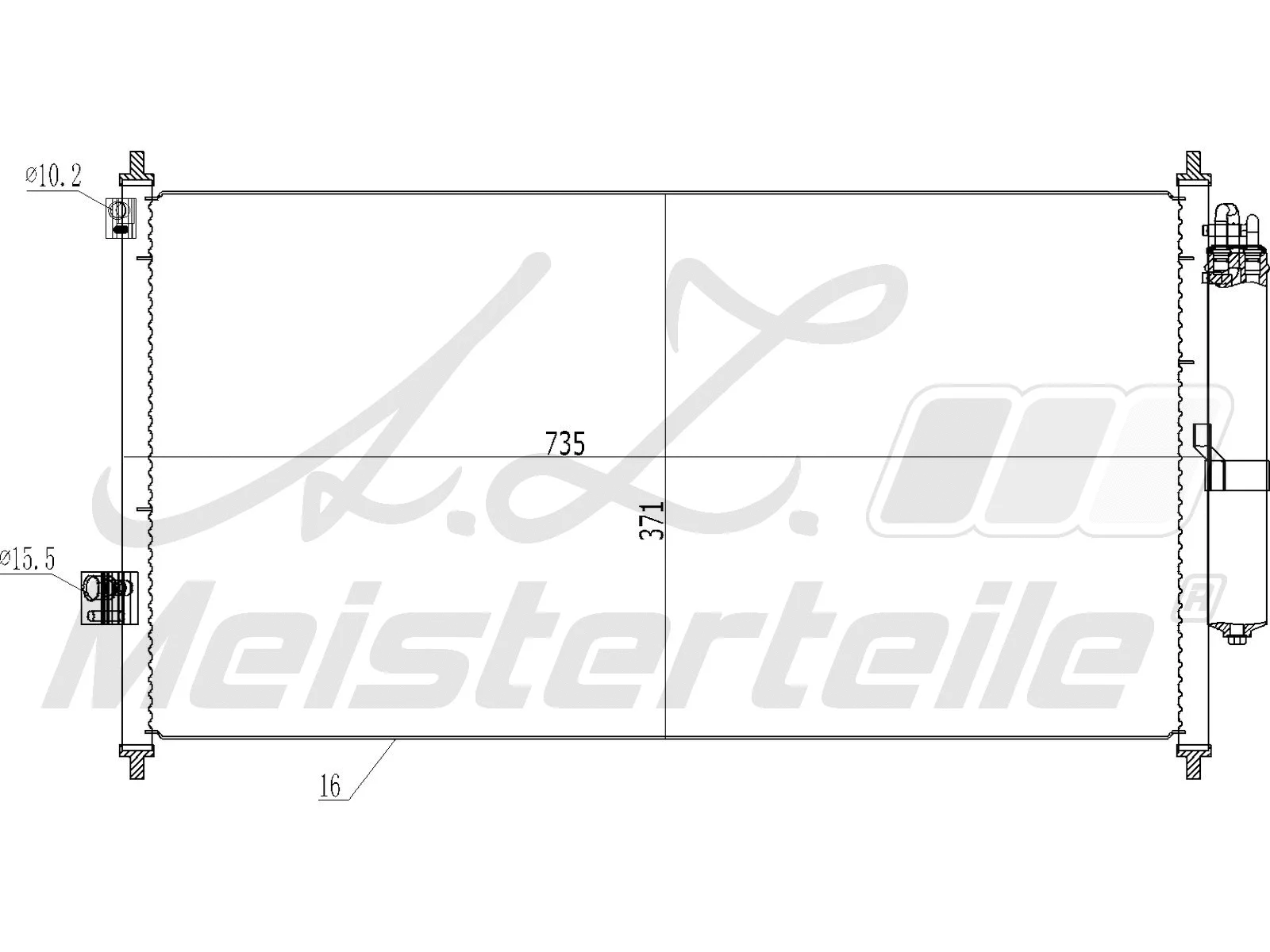 Condenseur, climatisation A.Z. Meisterteile AZMT-45-030-1355