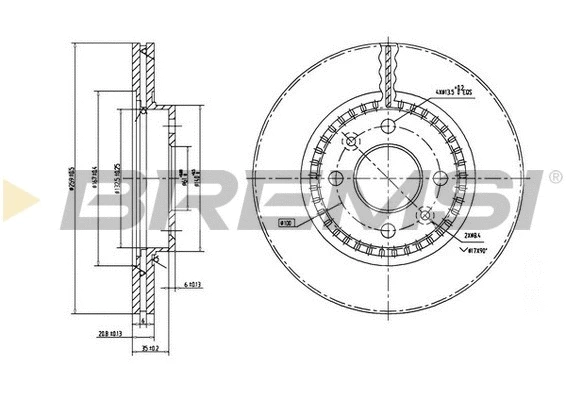 Disque de frein BREMSI CD7096V