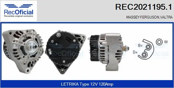 Alternateur RECOFICIAL REC2021195.1