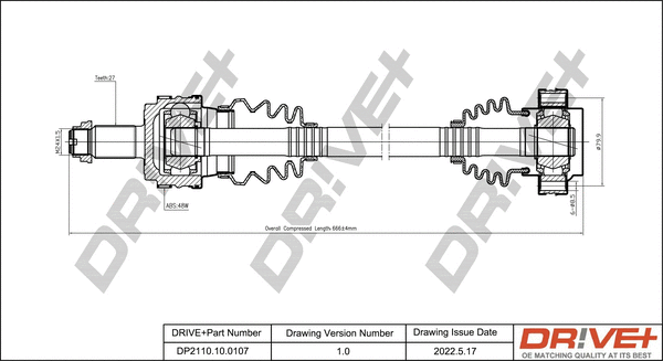 Arbre de transmission Dr!ve+ DP2110.10.0107