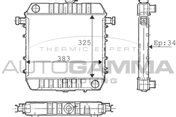 Radiateur, refroidissement du moteur AUTOGAMMA 100656
