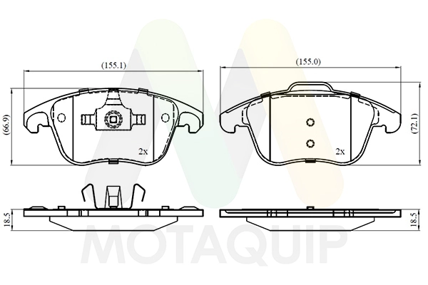 Kit de plaquettes de frein, frein à disque MOTAQUIP LVXL1373