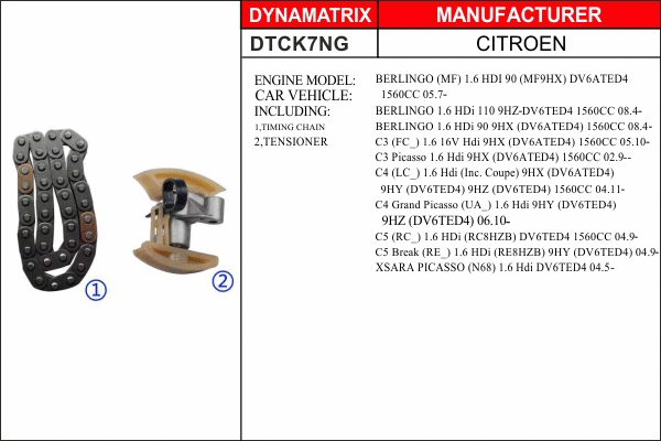 Kit de distribution par chaîne DYNAMATRIX DTCK7NG
