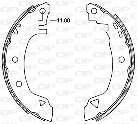 Jeu de mâchoires de frein OPEN PARTS BSA2097.00