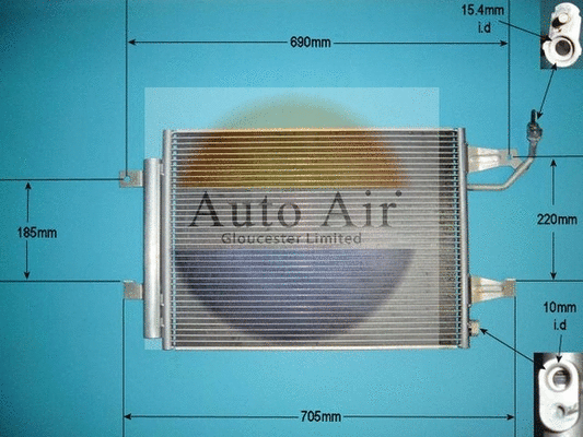 Condenseur, climatisation AUTO AIR GLOUCESTER 16-1069