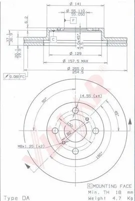 Disque de frein VILLAR 628.0515