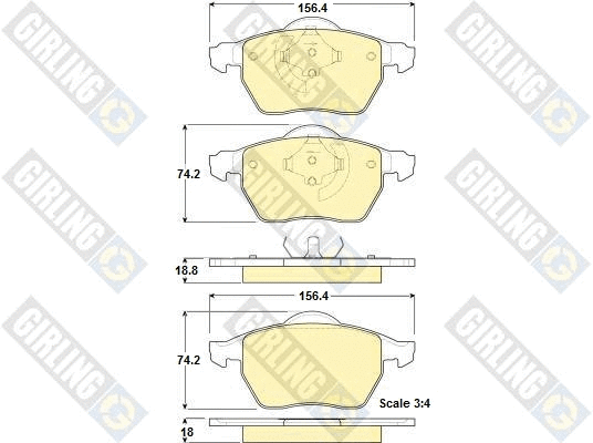 Kit de plaquettes de frein, frein à disque GIRLING 6114292