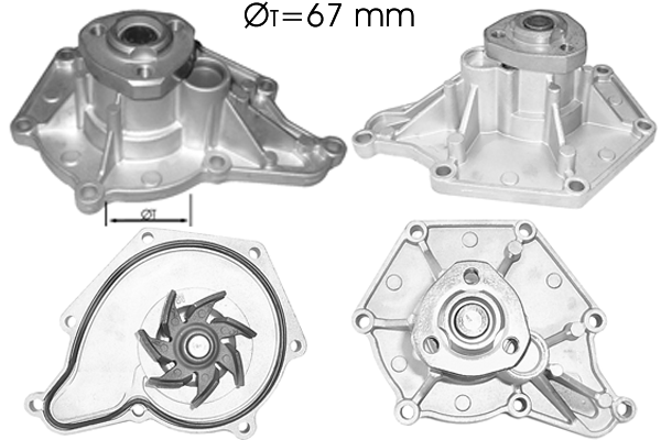 Pompe à eau, refroidissement du moteur TECDRIVE TPAE0104