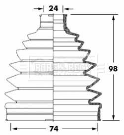 Jeu de joints-soufflets, arbre de commande BORG & BECK BCB6041