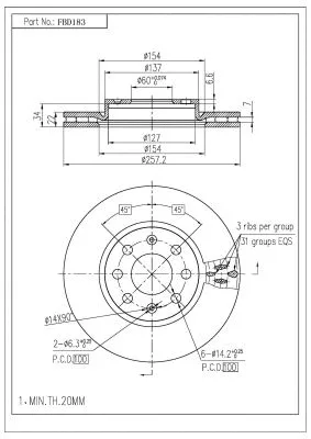 Disque de frein FI.BA FBD183