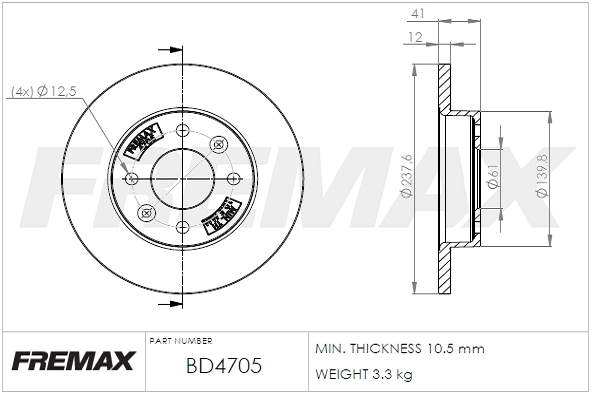 Disque de frein FREMAX BD-4705
