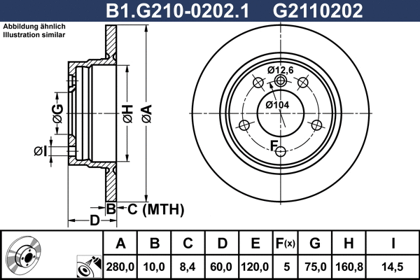 Disque de frein GALFER B1.G210-0202.1