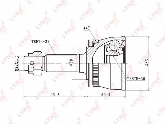 Jeu de joints, arbre de transmission LYNXAUTO CO-3628A