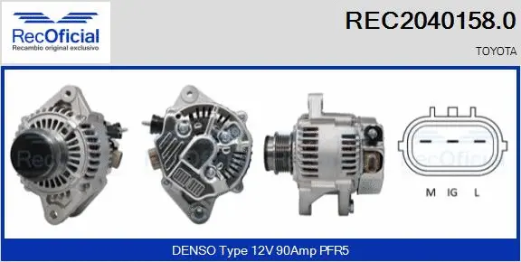 Alternateur RECOFICIAL REC2040158.0