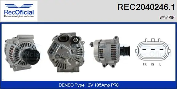 Alternateur RECOFICIAL REC2040246.1