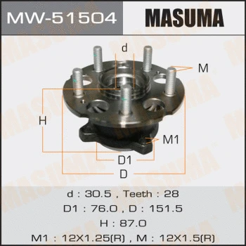Kit de roulements de roue MASUMA MW-51504