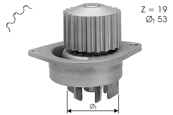 Pompe à eau, refroidissement du moteur TECDRIVE TPAE0015