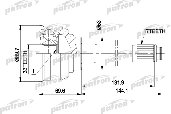 Jeu de joints, arbre de transmission PATRON PCV9007