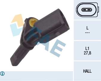 Capteur, vitesse de roue FAE 78064