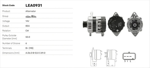 Alternateur LUSA LEA0931