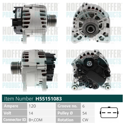 Alternateur HOFFER H55151083